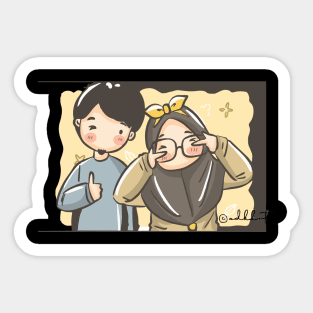 cute couple muslim Sticker